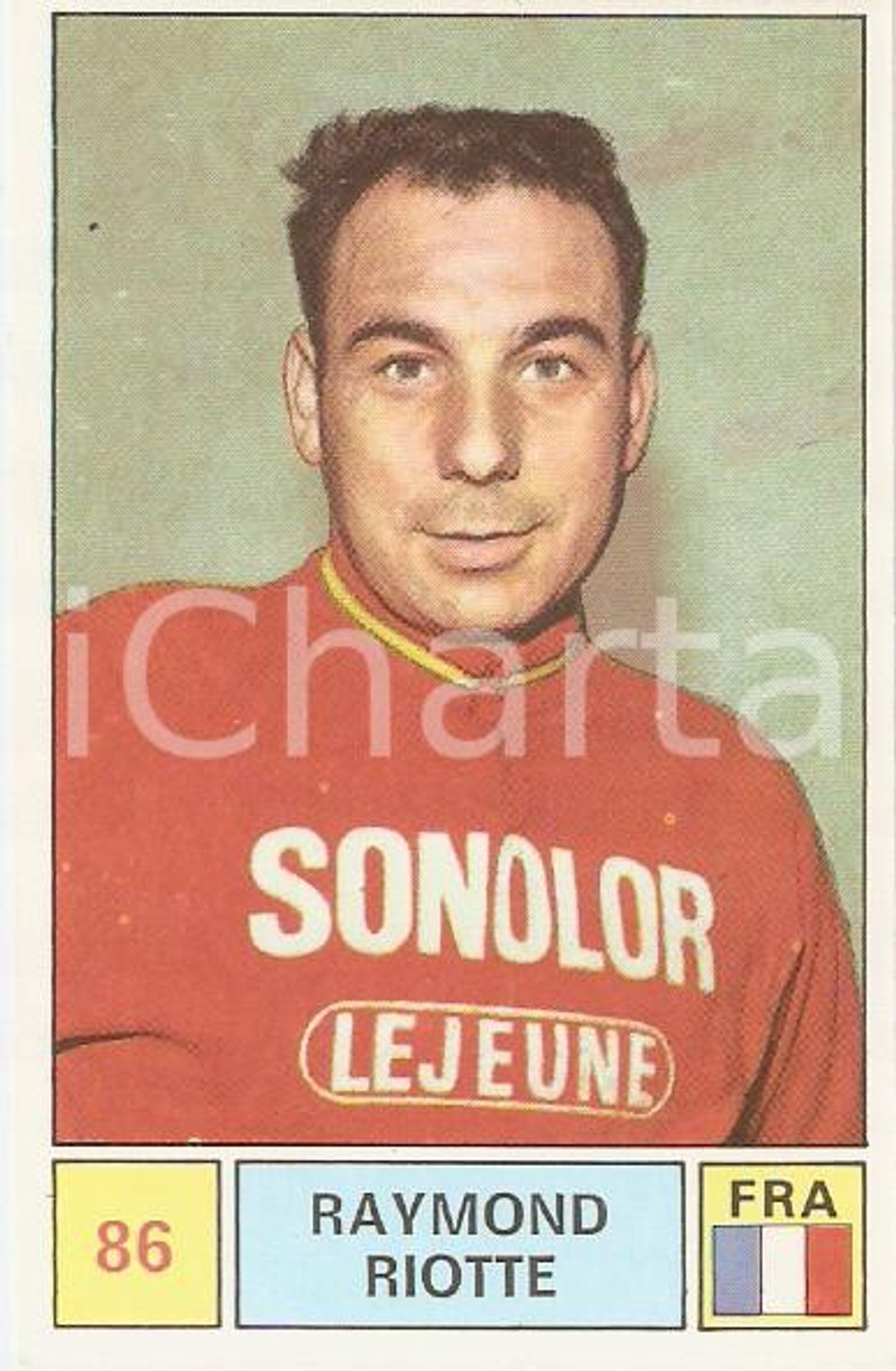 Oggetto da collezione cartaceo PANINI SPRINT 1971 Figurina Raymond RIOTTE n. 86 Ciclismo SONOLOR - LEJEUNE 1 1