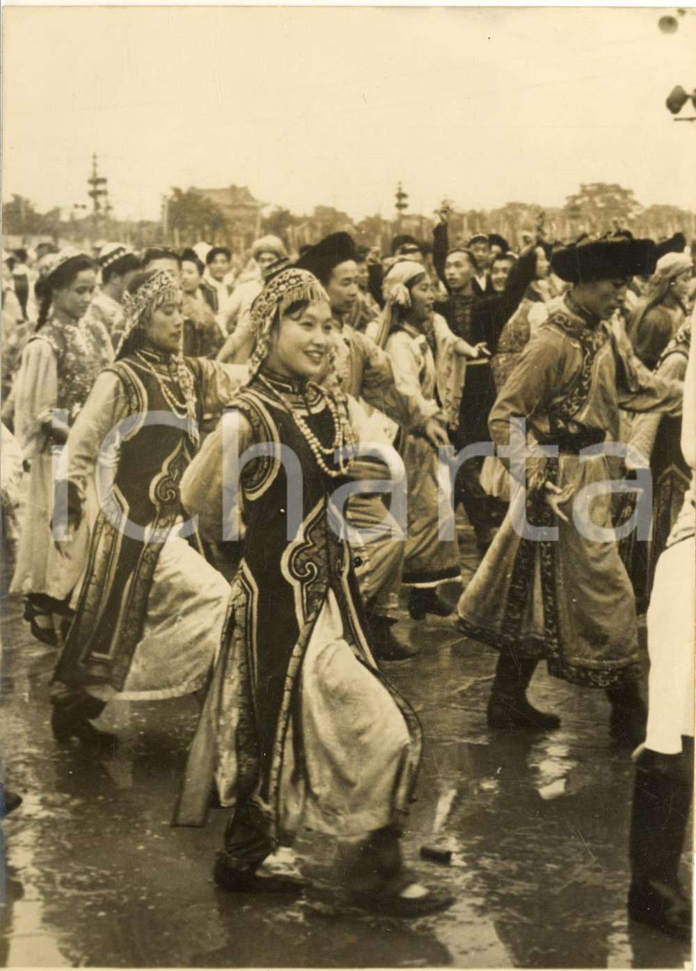 1956 PEKING (CHINA) National Holiday celebration - Dancers in regional costumes