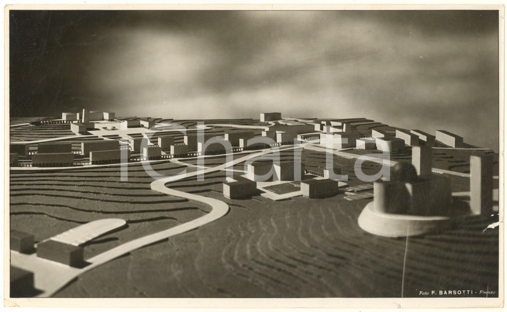 Fotografia d epoca originale 1936 AOI ETIOPIA  Plastico Nuova Gondar Arch. Gherardo Bosio Foto DANNEGGIATA 1