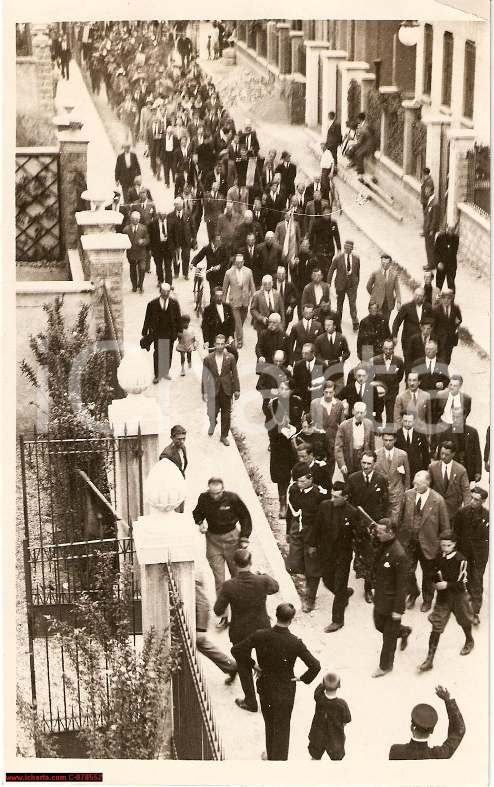 Fotografia d epoca originale 1929 Milano FRANCESCO BARACCA Corteo XI Anniversario 1