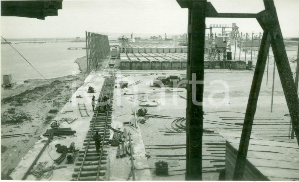 Fotografia d epoca originale 1934 BENGASI Costruzione della nuova stazione marittima Fotografia ANIMATA 1