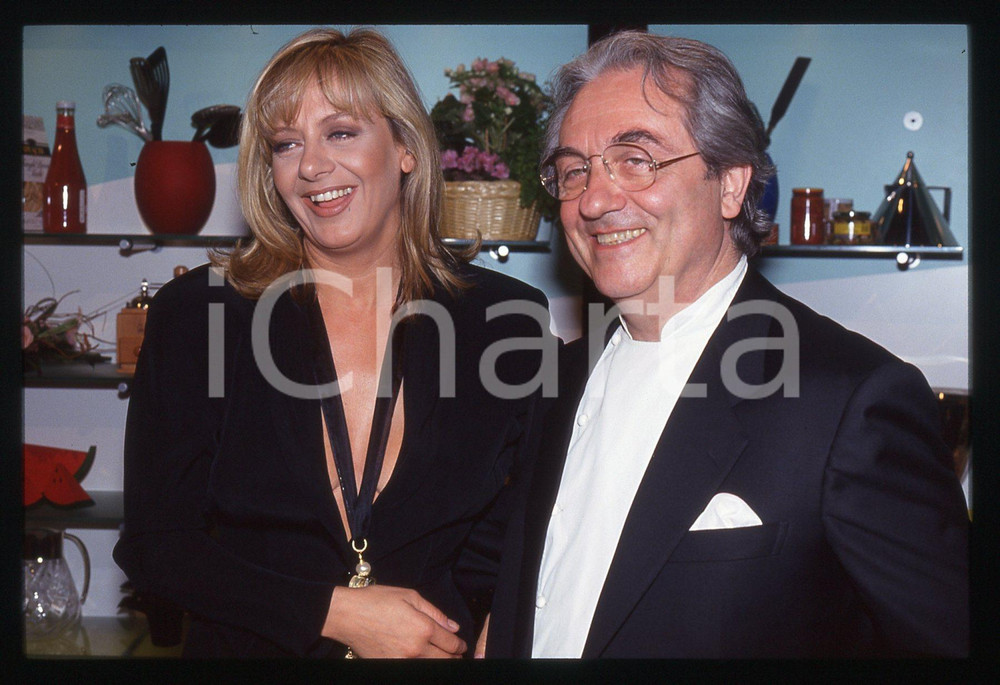 35mm vintage slide* 1993 RAI 2 - Gualtiero MARCHESI e Marina PERZY Ritratto (7)