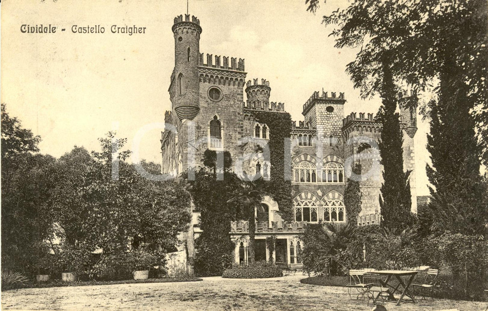 Cartolina originale da collezione 1915 ca CIVIDALE DEL FRIULI UD Veduta di Castello CRAIGHER Cartolina FP VG 1