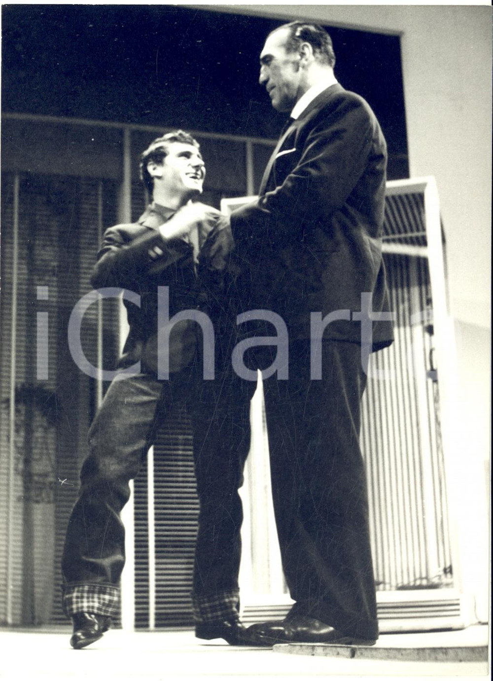 1959 ITALIA Pugile Primo CARNERA in uno studio televisivo *Foto 13x18 cm