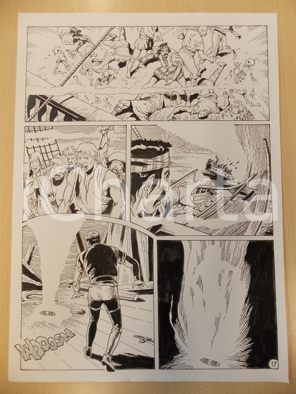 Opera d’arte autentica 2001 WAMPUS Ep. 2 Luciano BERNASCONI Pirata attiva amuleto Tavola originale 1