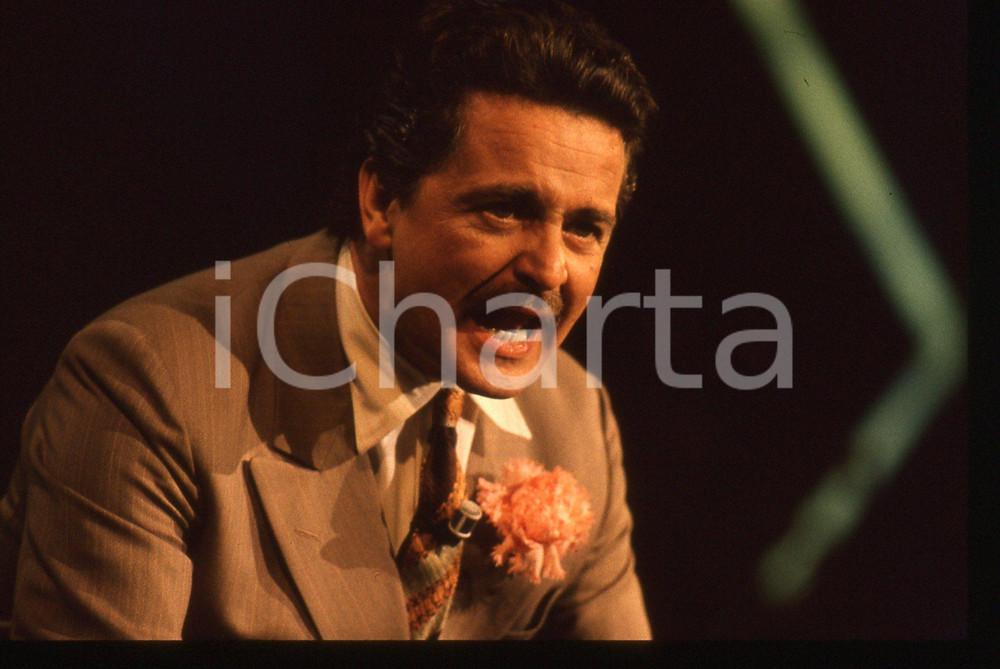 35mm vintage slide* 1988 FESTIVAL DI SANREMO Beppe GRILLO in scena RAI UNO (40)