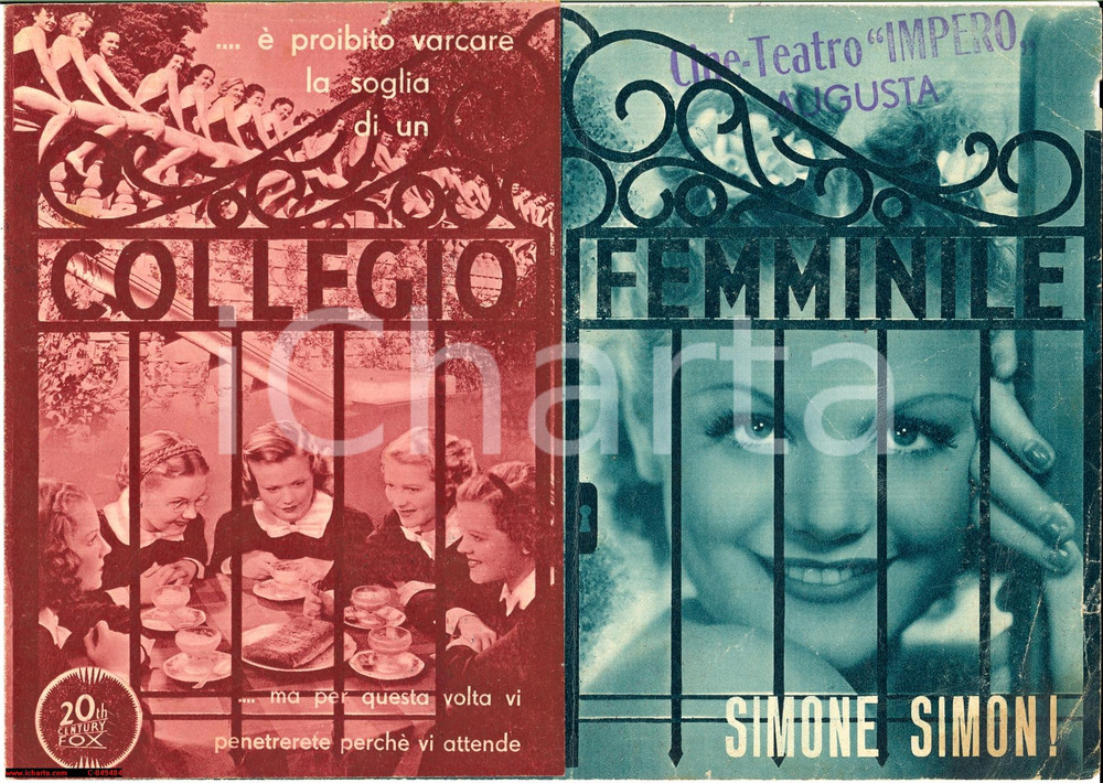 Materiale pubblicitario d’epoca 1936 Irving CUMMINGS Collegio femminile  volantino 1