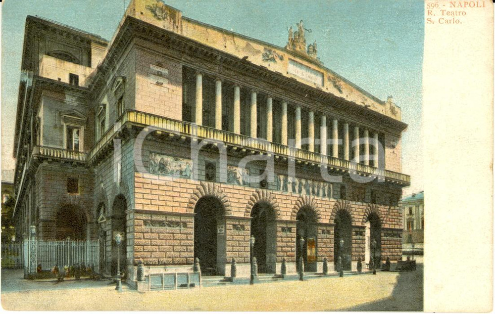 Cartolina originale da collezione 1900 ca NAPOLI Facciata del Regio Teatro SAN CARLO Cartolina postale FP NV 1