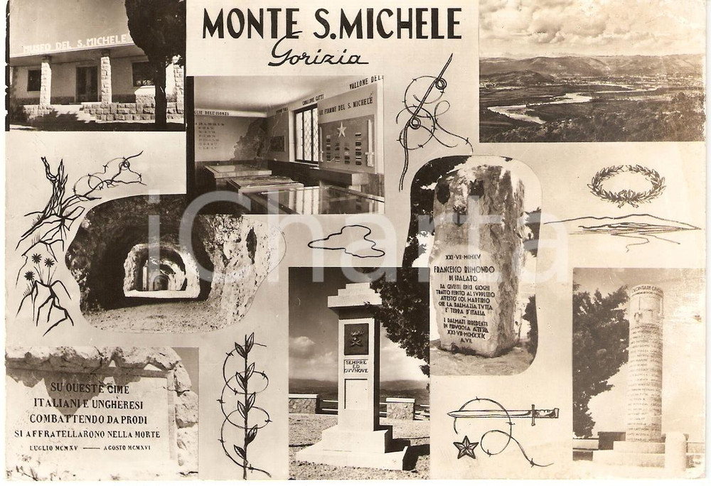 Cartolina originale da collezione 1960 GORIZIA Vedutine Monte SAN MICHELE Museo di Guerra Zona CARSICA Cartolina 1