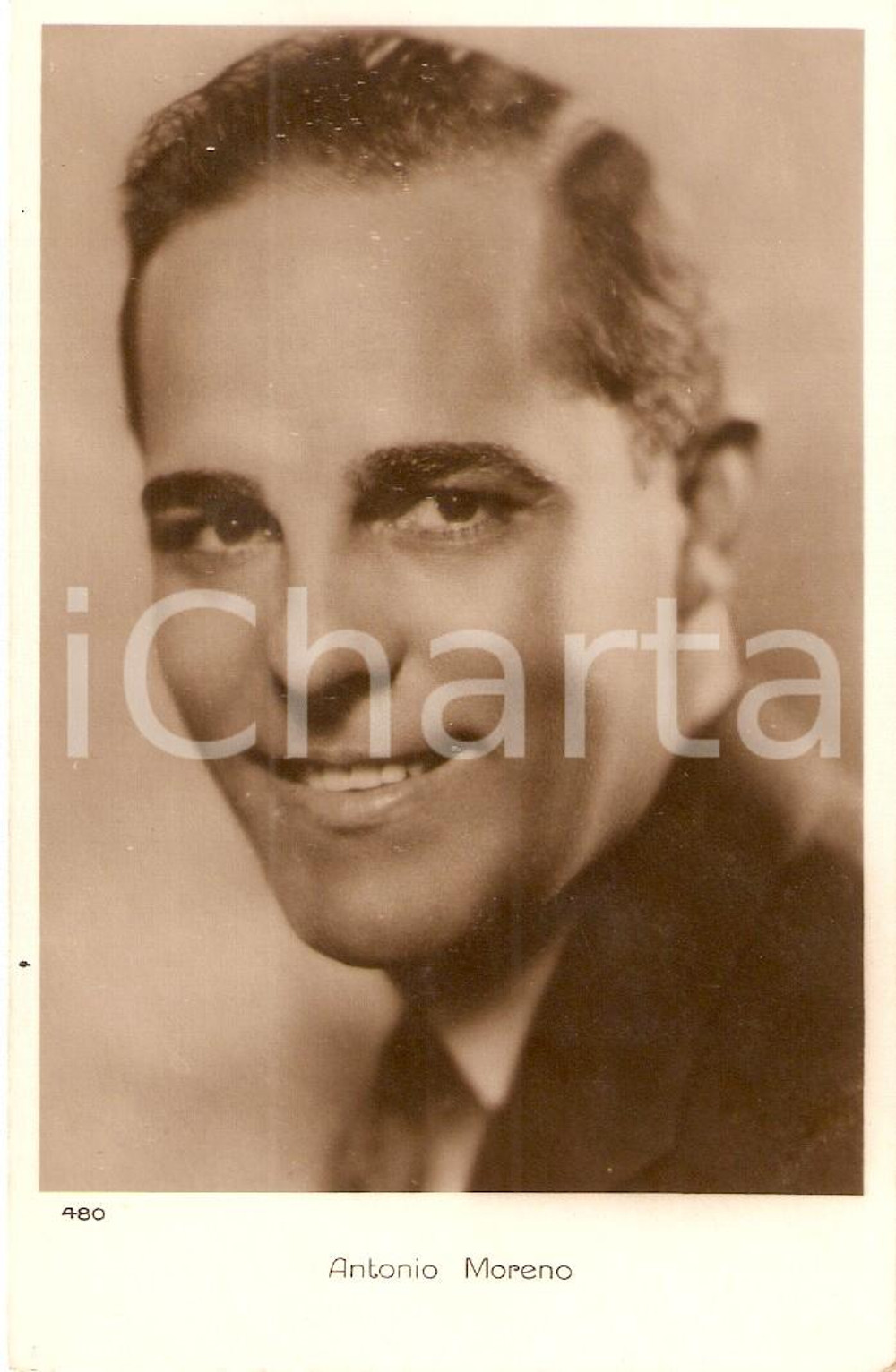 Cartolina originale da collezione 1935 ca CINEMA Actor Antonio MORENO Portrait *Cartolina FP NV 1