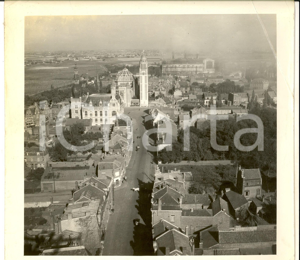 Fotografia d epoca originale 1970 ca GERMANIA ? Veduta panoramica con cattedrale moderna Foto 24x21 1