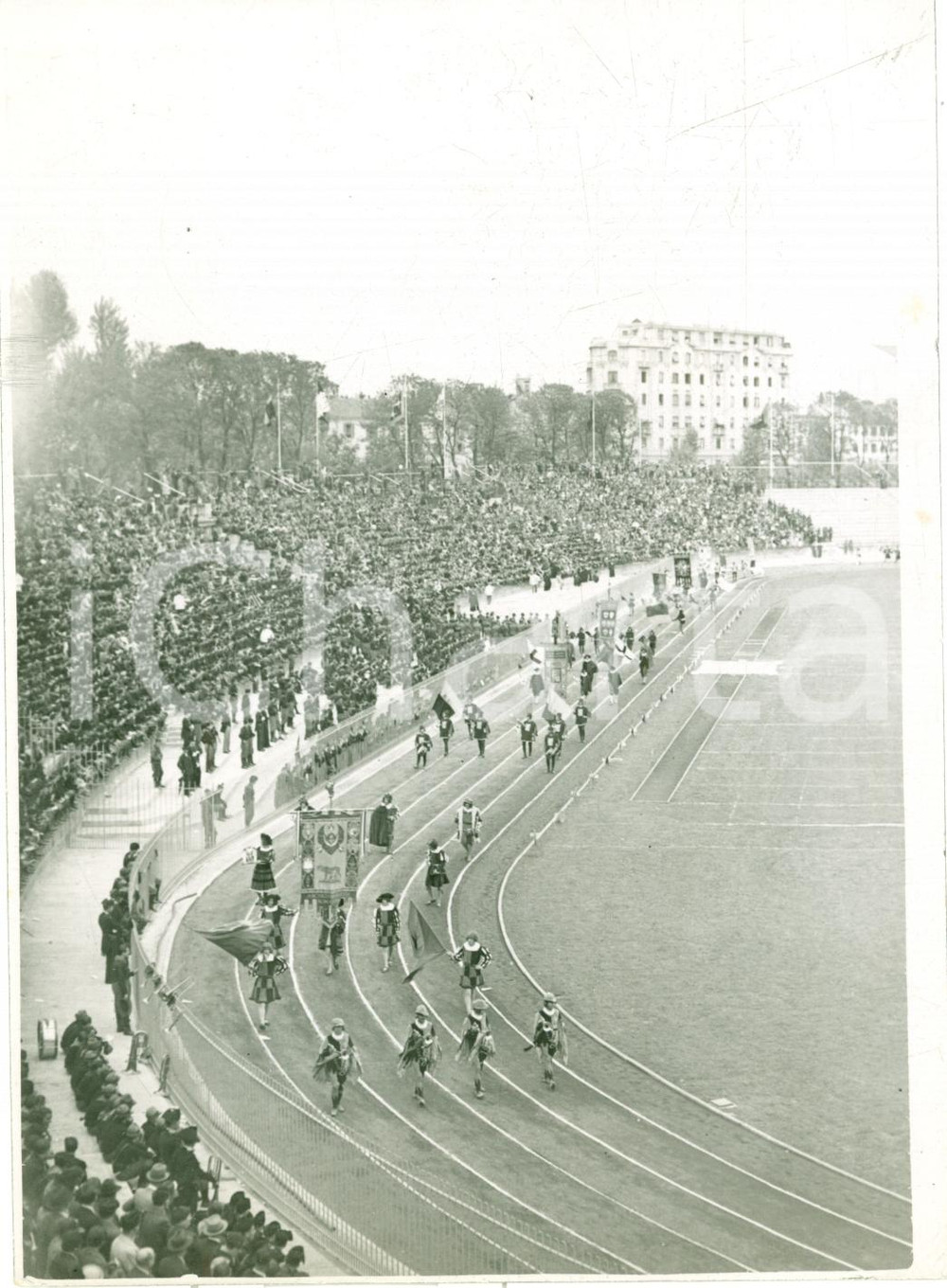 Fotografia d epoca originale 1934 MILANO Carosello Universitari in costume ARENA CIVICA Goliardia Fotografia 1