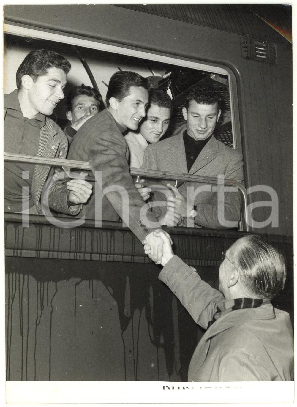 1956 MILANO CALCIO Partenza Nazionale Sperimentale - Franco LUISON Mario DAVID