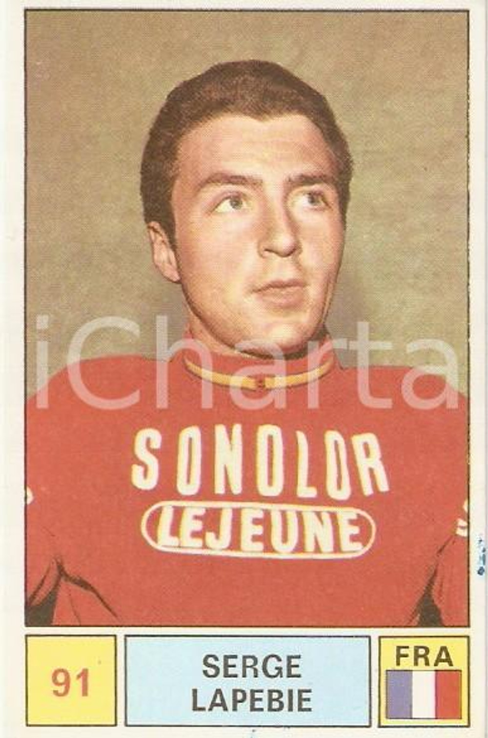 Oggetto da collezione cartaceo PANINI - SPRINT 1971 Figurina valida Serge LAPEBIE n 91 Ciclismo SONOLOR LEJEUNE 1