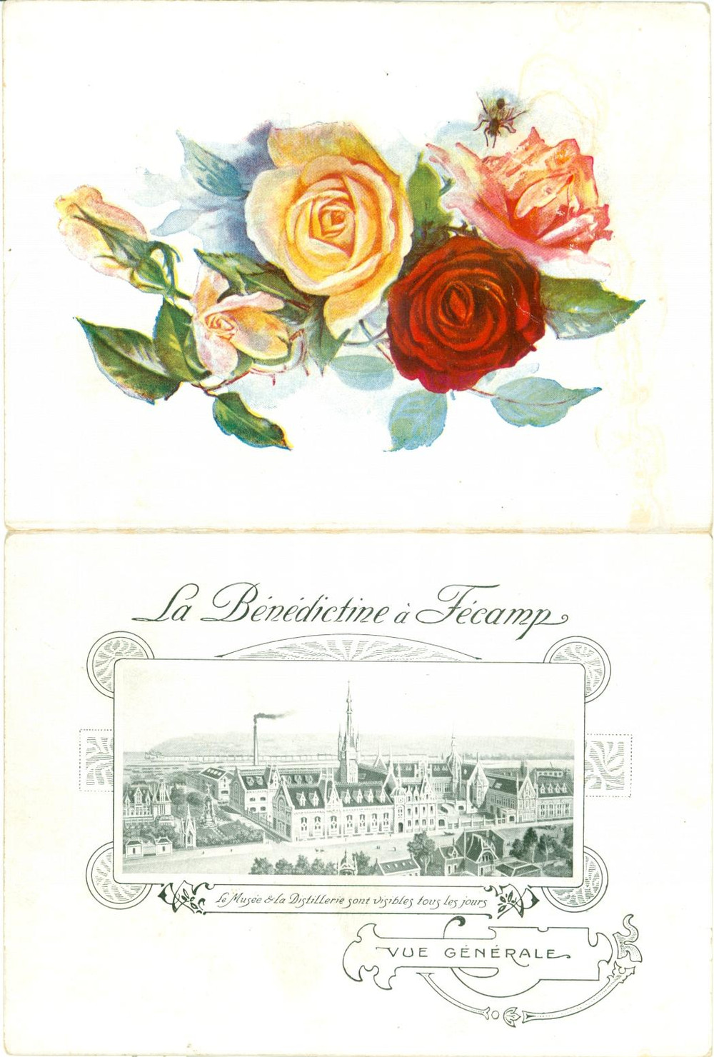 Oggetto da collezione cartaceo 1910 ca FECAMP F Menù illustrato Liqueurs BENEDICTINE 1