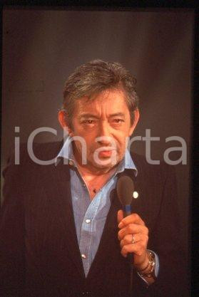 Fotografia d epoca originale 35mm vintage slide 1990 ca MUSIC Portrait of French musician Serge GAINSBOURG 5 1