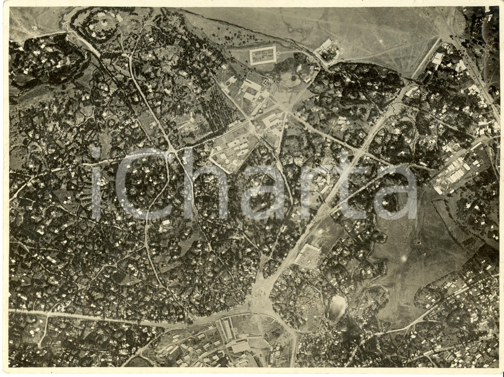 Fotografia d epoca originale 1935 ca ADDIS ABEBA Etiopia Veduta panoramica aerea della cittÃ  Fotografia 1
