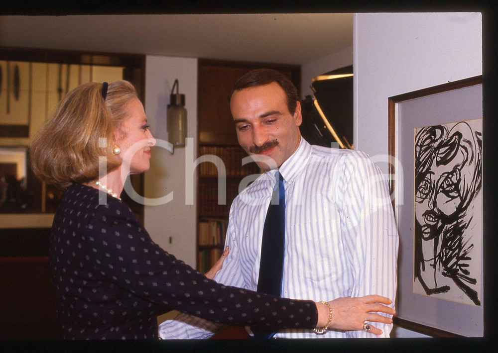 35mm vintage slide*1989 UNA VERITÀ COME UN'ALTRA Paolo SCALONDRO e CAPUCINE 