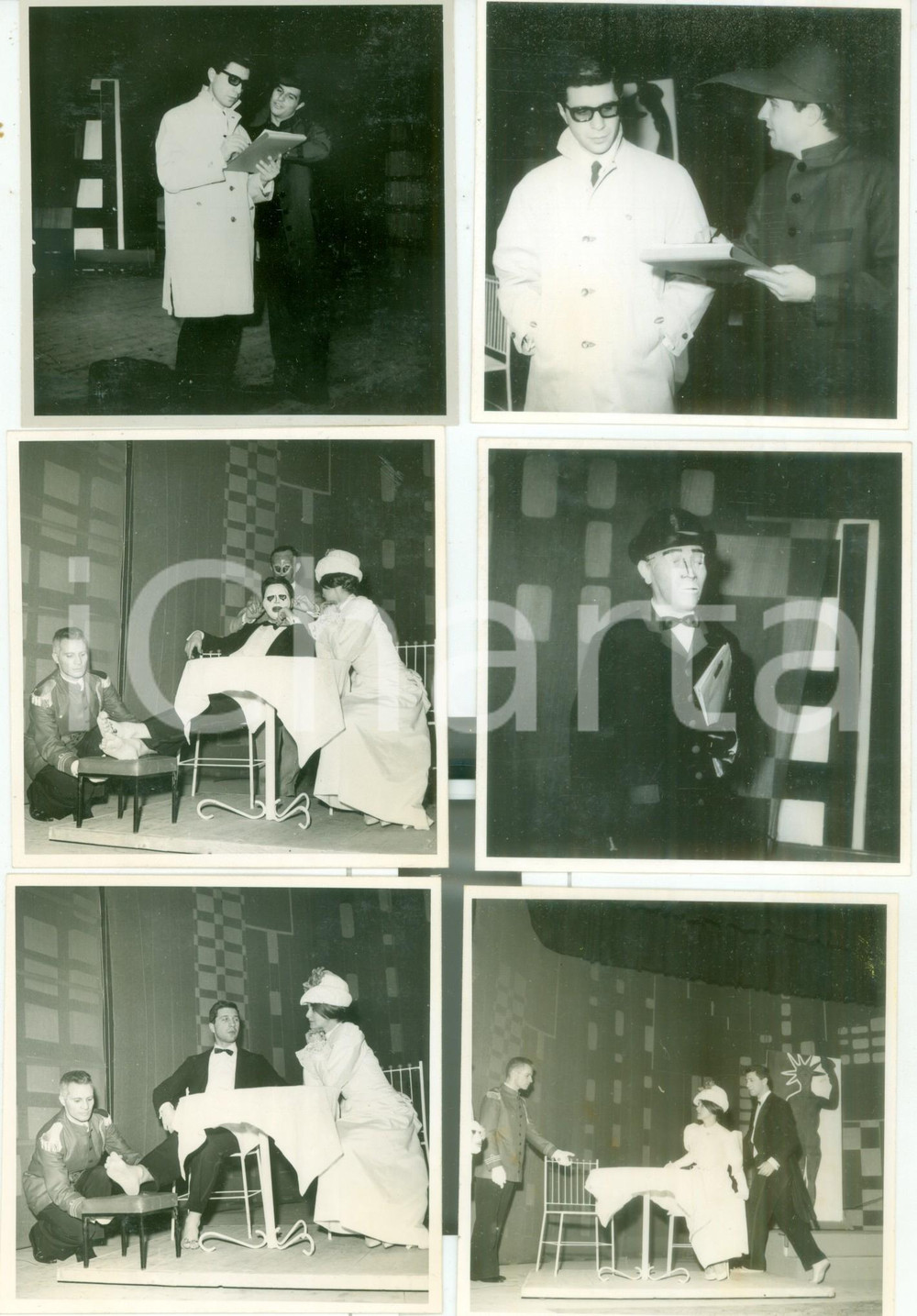 Fotografia d'epoca originale 1965 PADOVA Teatro dell'UniversitÃ  Scene al ristorante *Lotto 6 fotografie 1