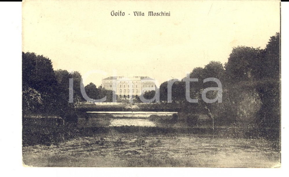 Cartolina originale da collezione 1918 GOITO MN Veduta di VILLA MOSCHINI Cartolina postale FP VG 1