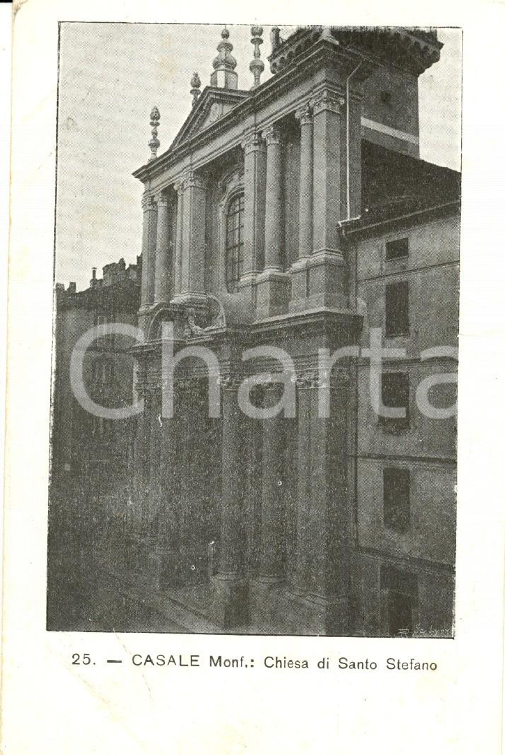 Cartolina originale da collezione 1900 ca CASALE MONFERRATO (AL) Veduta Chiesa di SANTO STEFANO *Cartolina FP NV 1