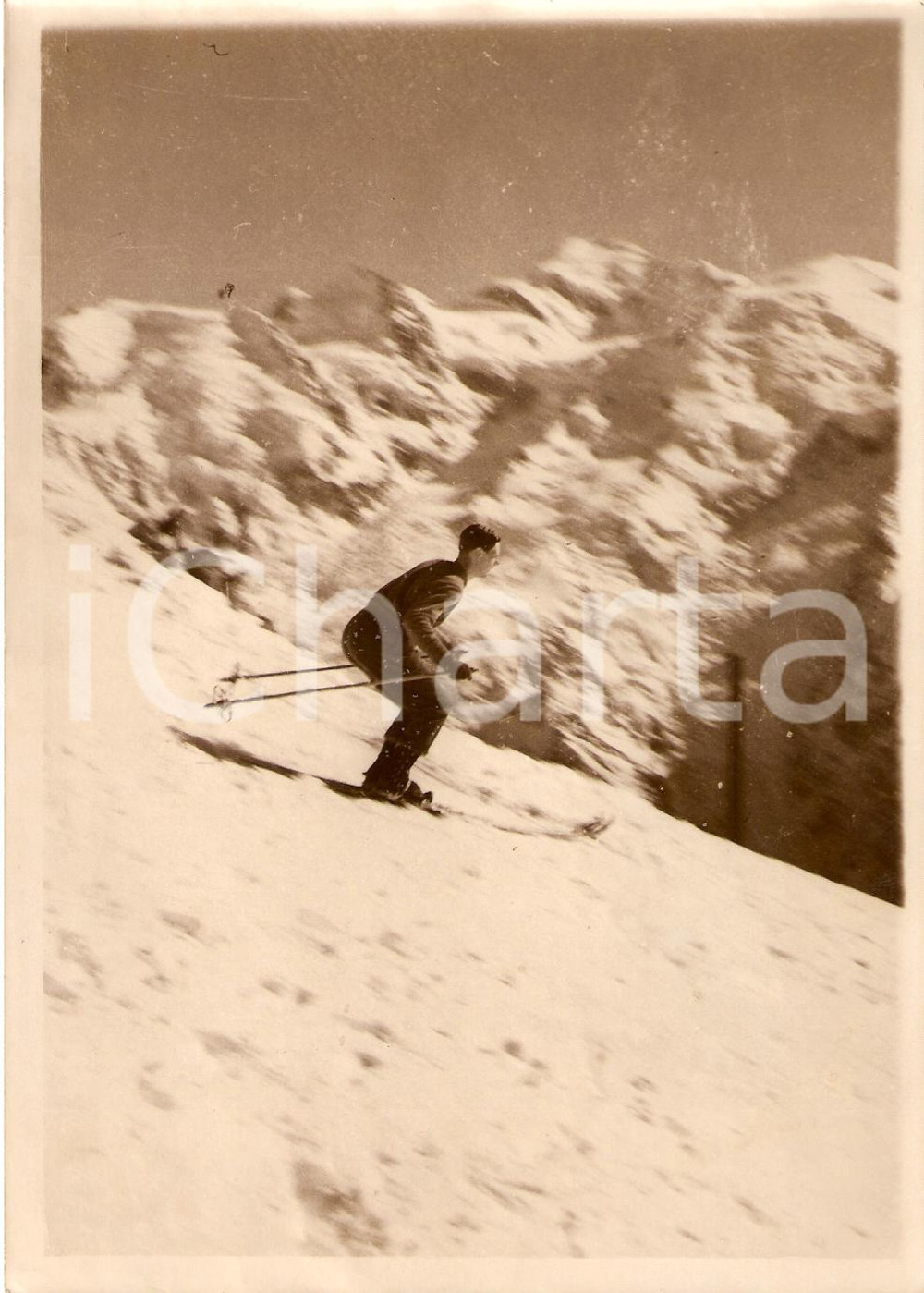 Fotografia d'epoca originale 1940 CHAMONIX (F) Allenamento alpino truppe britanniche 1