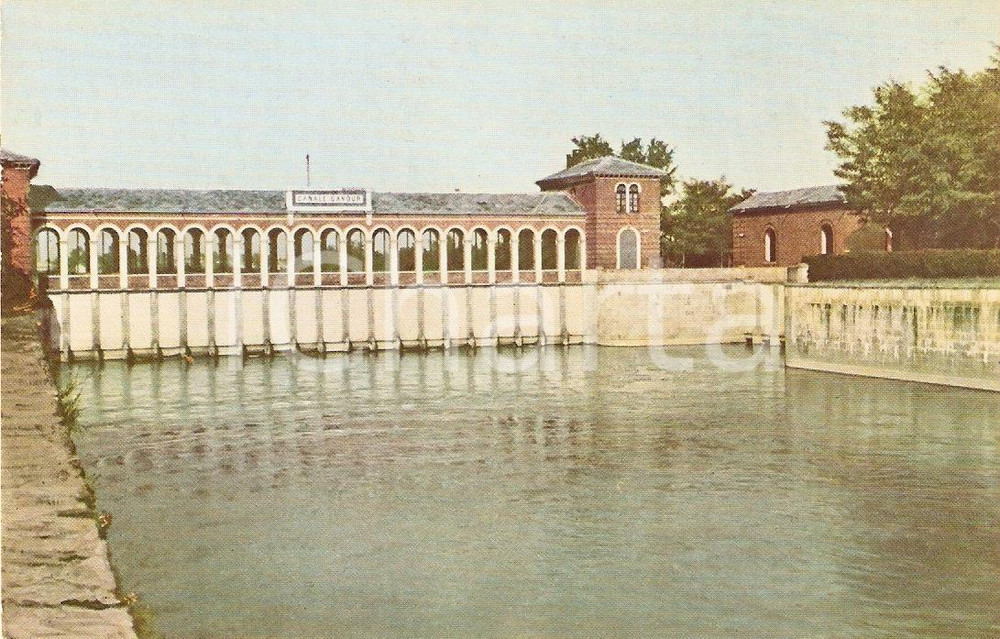 Cartolina originale da collezione 1925 CHIVASSO (TO) Canale CAVOUR derivazione FP NV 1