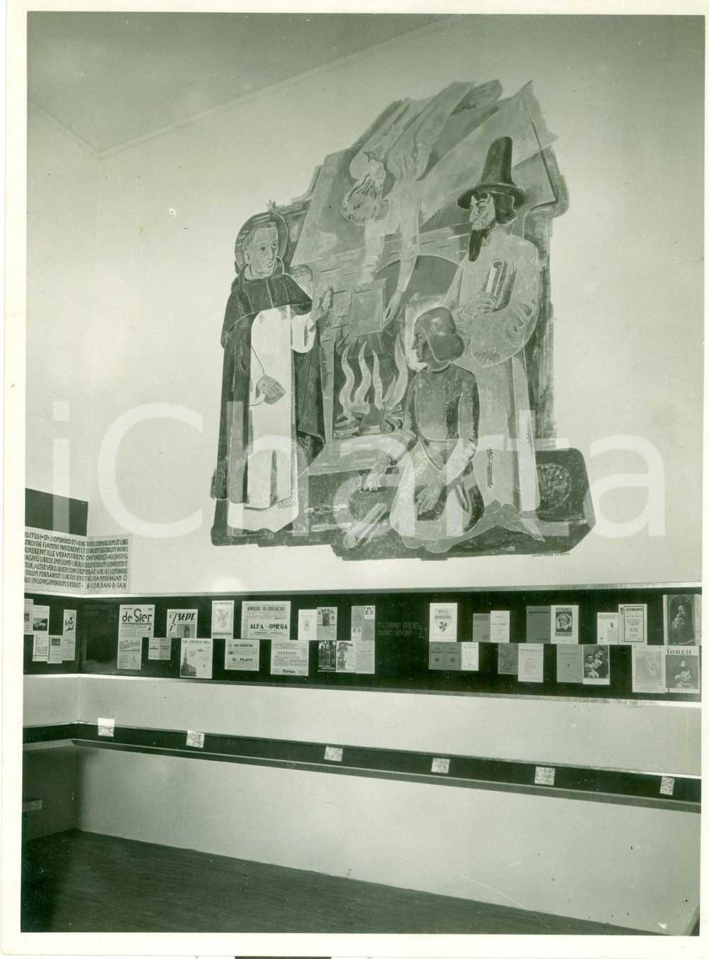 Fotografia d epoca originale 1936 VATICANO Sala dei Domenicani all Esposizione mondiale stampa cattolica FOTO 1