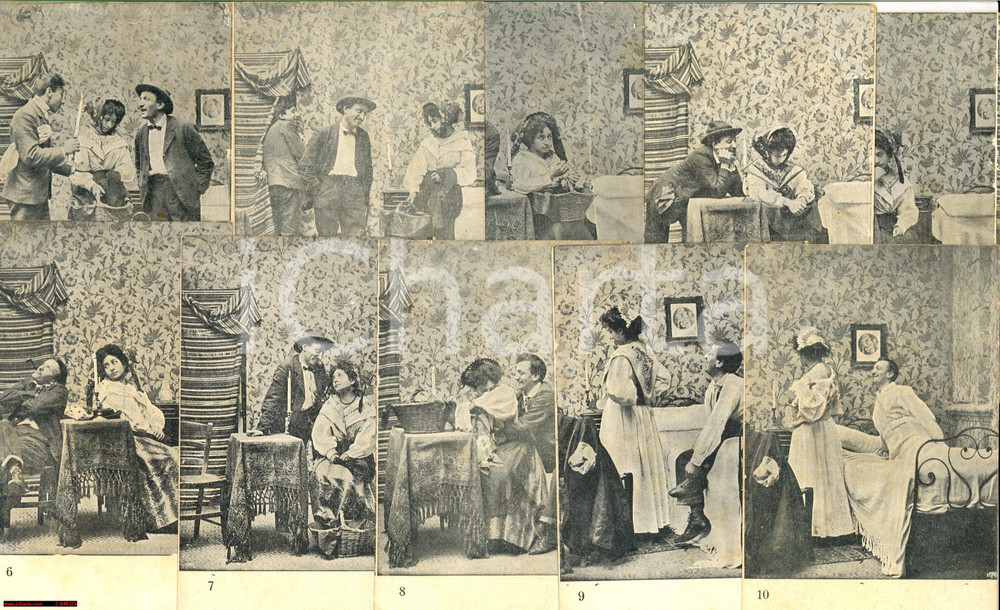 Cartolina originale da collezione 1900 BECERA RELAZIONE A  TROIS Lotto 10 cartoline FP NV 1