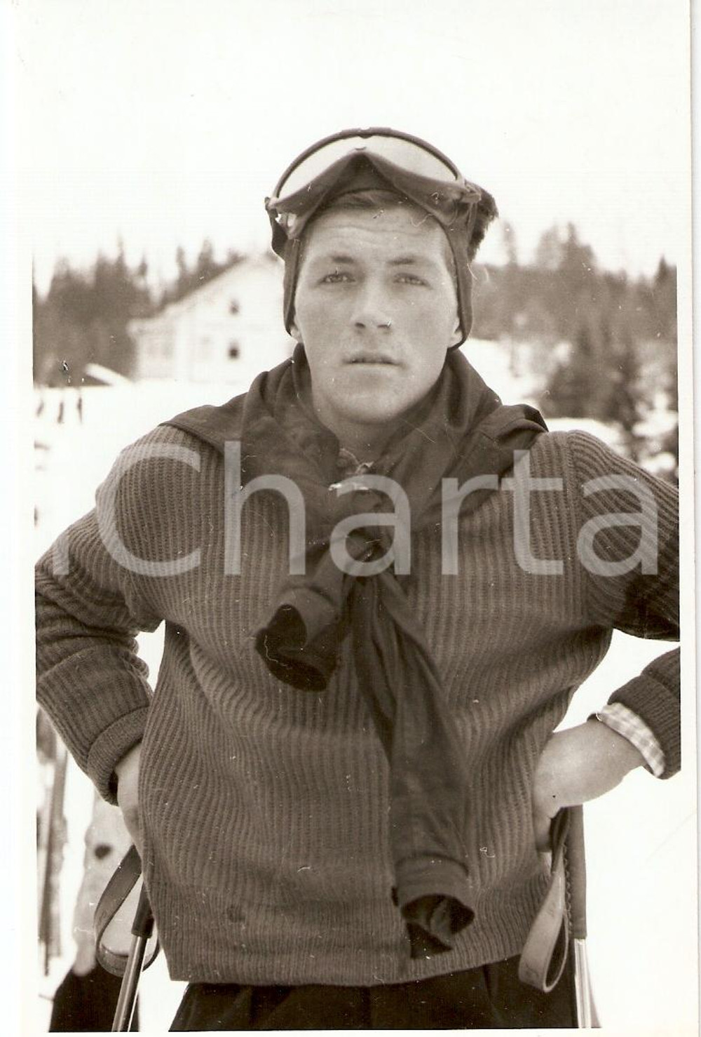 Fotografia d epoca originale 1960 ca SWITZERLAND Campionati SCI ALPINO Rupert SUTER di STOOS Foto 1 1