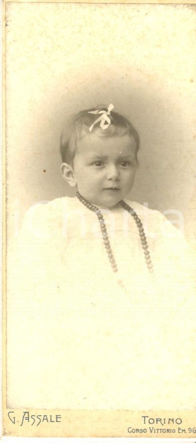 Fotografia d epoca originale 1905 TORINO Ritratto di Flavia DEMONTE a 17 mesi Fotografia G. ASSALE 1