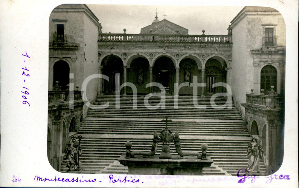 1906 MONTECASSINO Il portico dell'Abbazia **Fotocartolina