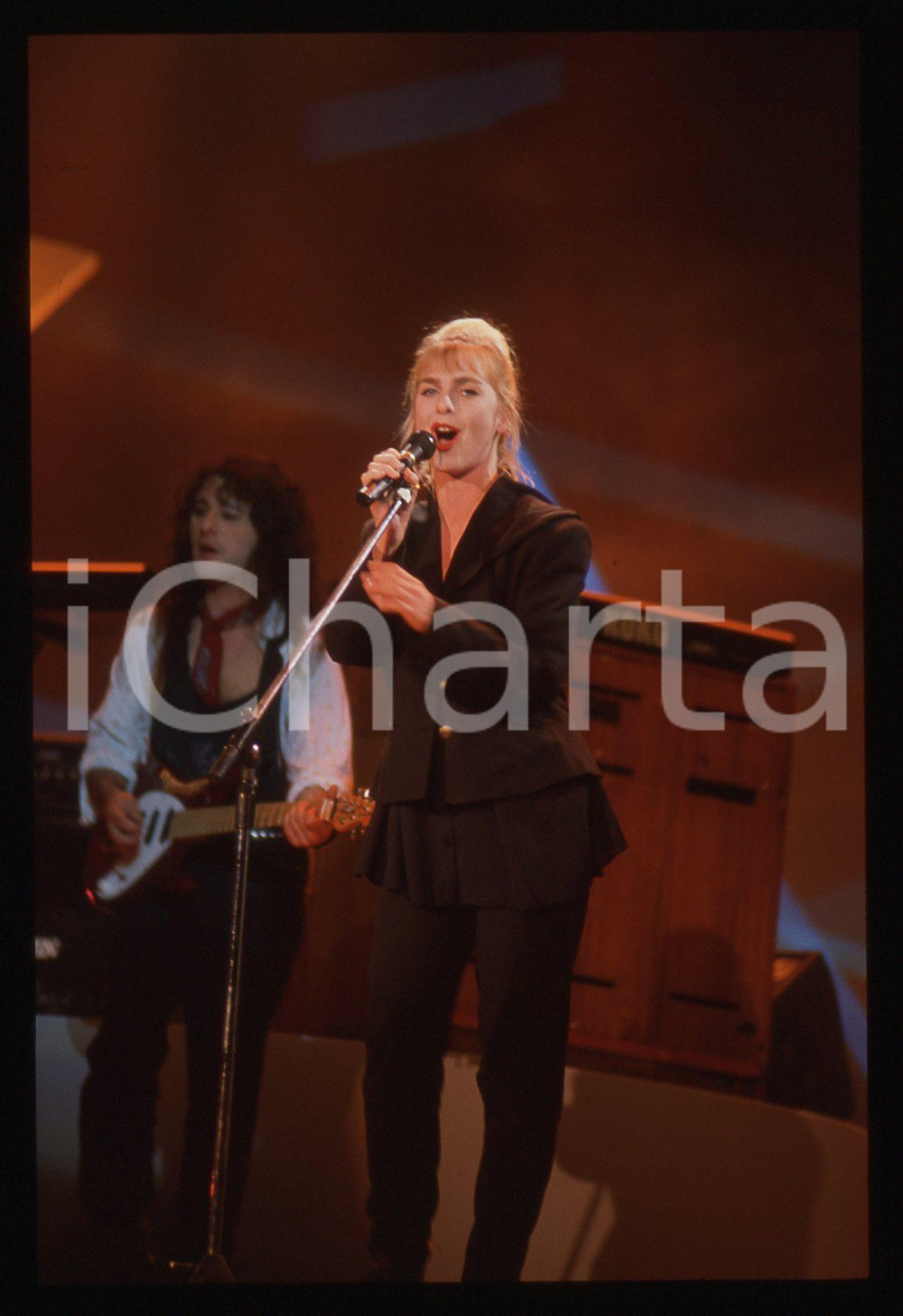 35mm vintage slide* 1990ca MUSICA Sam BROWN Ritratto della cantante (2)