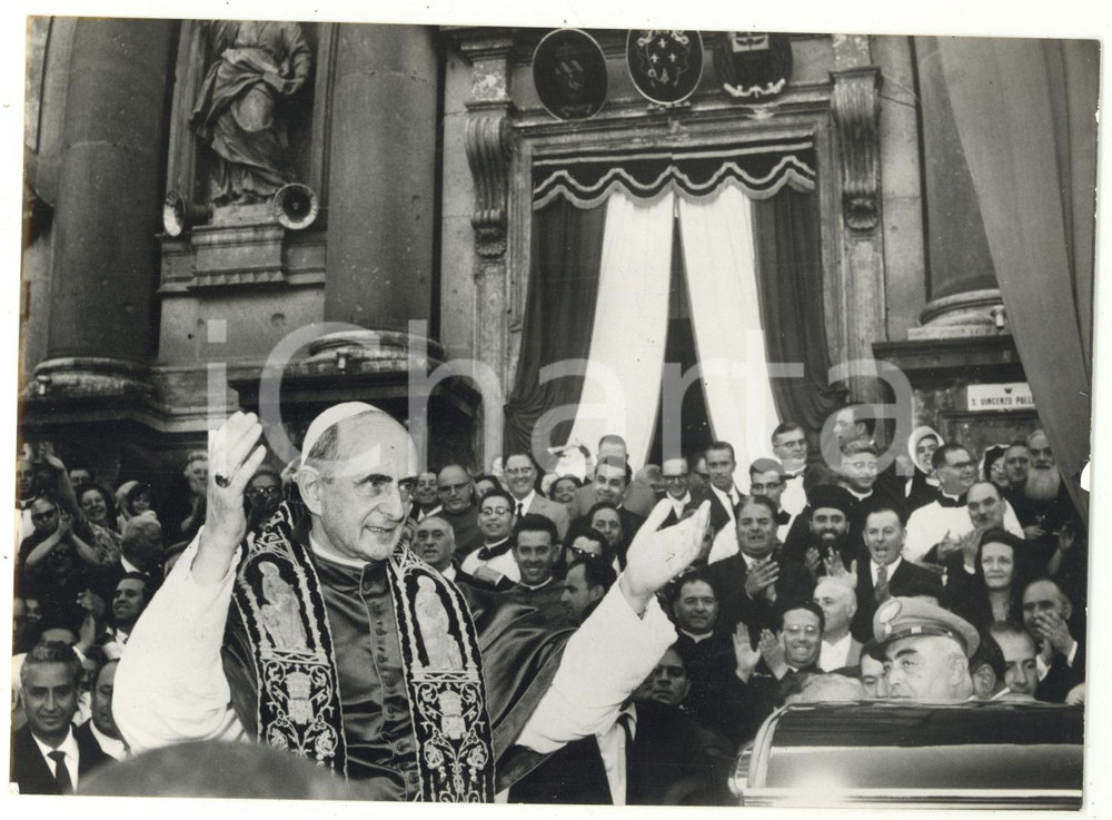 1963 FRASCATI Basilica San Pietro Apostolo - Papa PAOLO VI accolto dalla folla