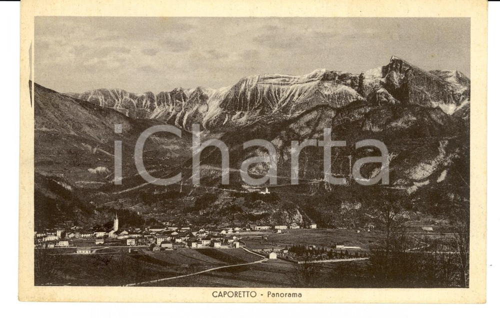 Cartolina originale da collezione 1930 ca CAPORETTO Slovenia Panorama Cartolina FP NV Errore stampa 1