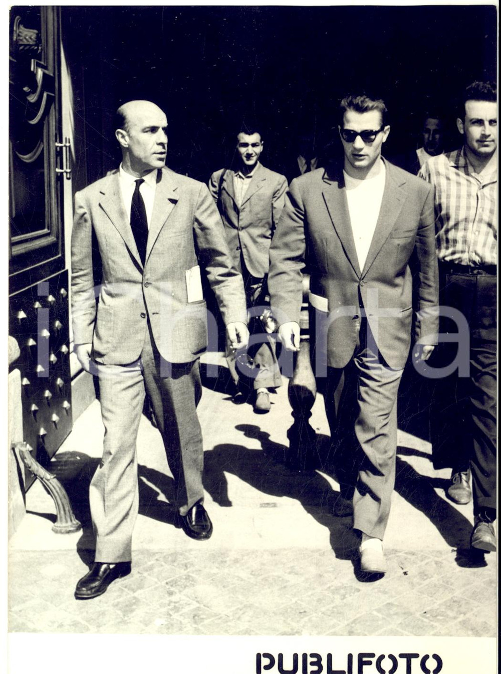 1954 ROMA Pugile Tiberio MITRI si reca dall'avvocato per il divorzio *Foto 13x18