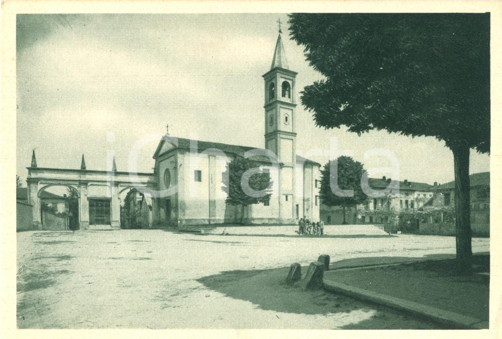 Cartolina originale da collezione 1940 ca TICINETO (AL) Piazza Martiri della LibertÃ  *Cartolina animata FG NV 1