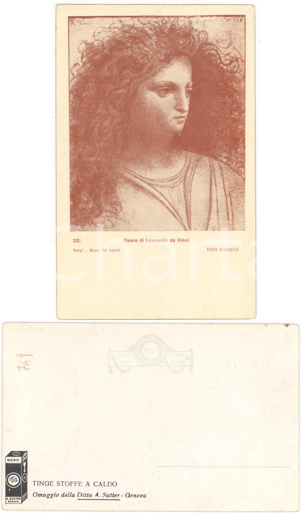 Cartolina originale da collezione 1940 ca Ditta SUTTER Genova Tinge stoffe a caldo Cartolina pubblicitaria 1