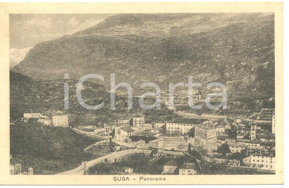 Cartolina originale da collezione 1925 SUSA TO Panorama della CittÃ  Cartolina postale FP VG 1