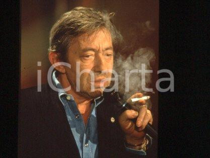Fotografia d epoca originale 35mm vintage slide 1990 ca MUSIC Portrait of French musician Serge GAINSBOURG 4 1