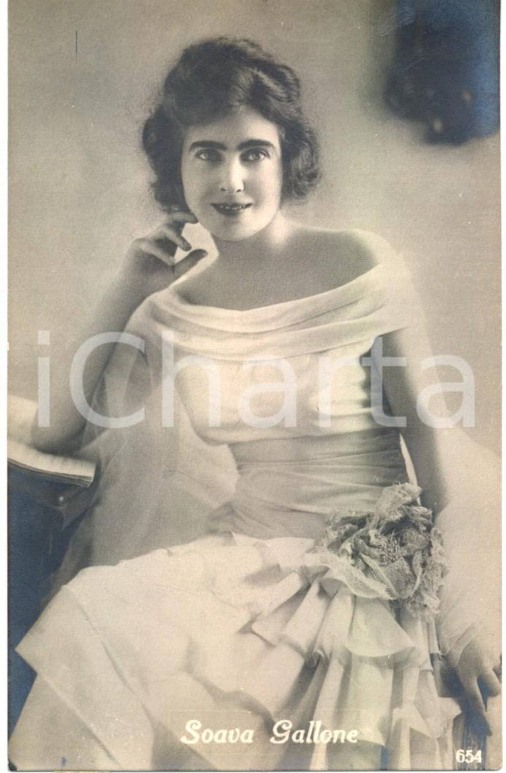 Cartolina originale da collezione 1918 CINEMA Soava GALLONE attrice in LA STORIA DI UN PECCATO *Cartolina FP NV 1