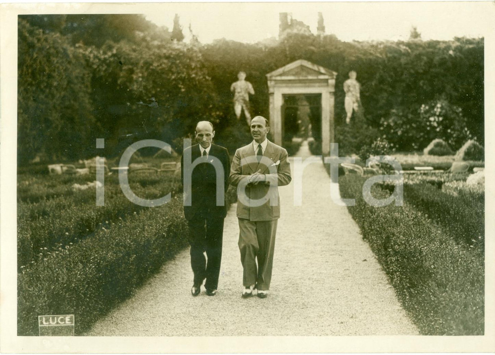 Fotografia d epoca originale 1938 ROMA VILLA MADAMA Dino ALFIERI Bela IMREDY Presidente Consiglio UNGHERIA 1