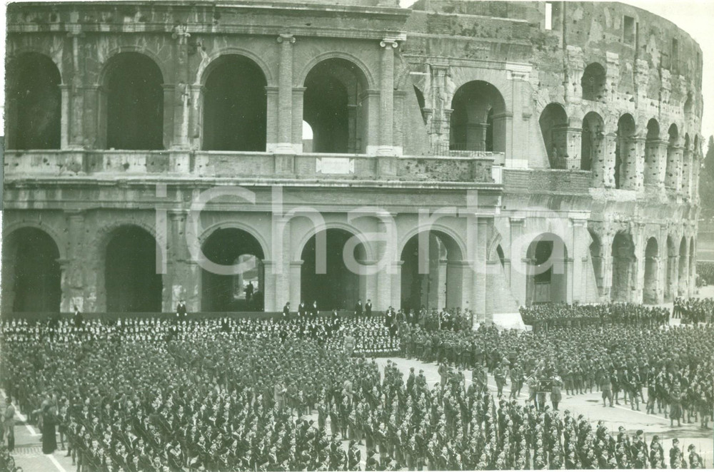Fotografia d epoca originale 1935 ROMA Opera BALILLA schierata al COLOSSEO per anniversario Intervento FOTO 1