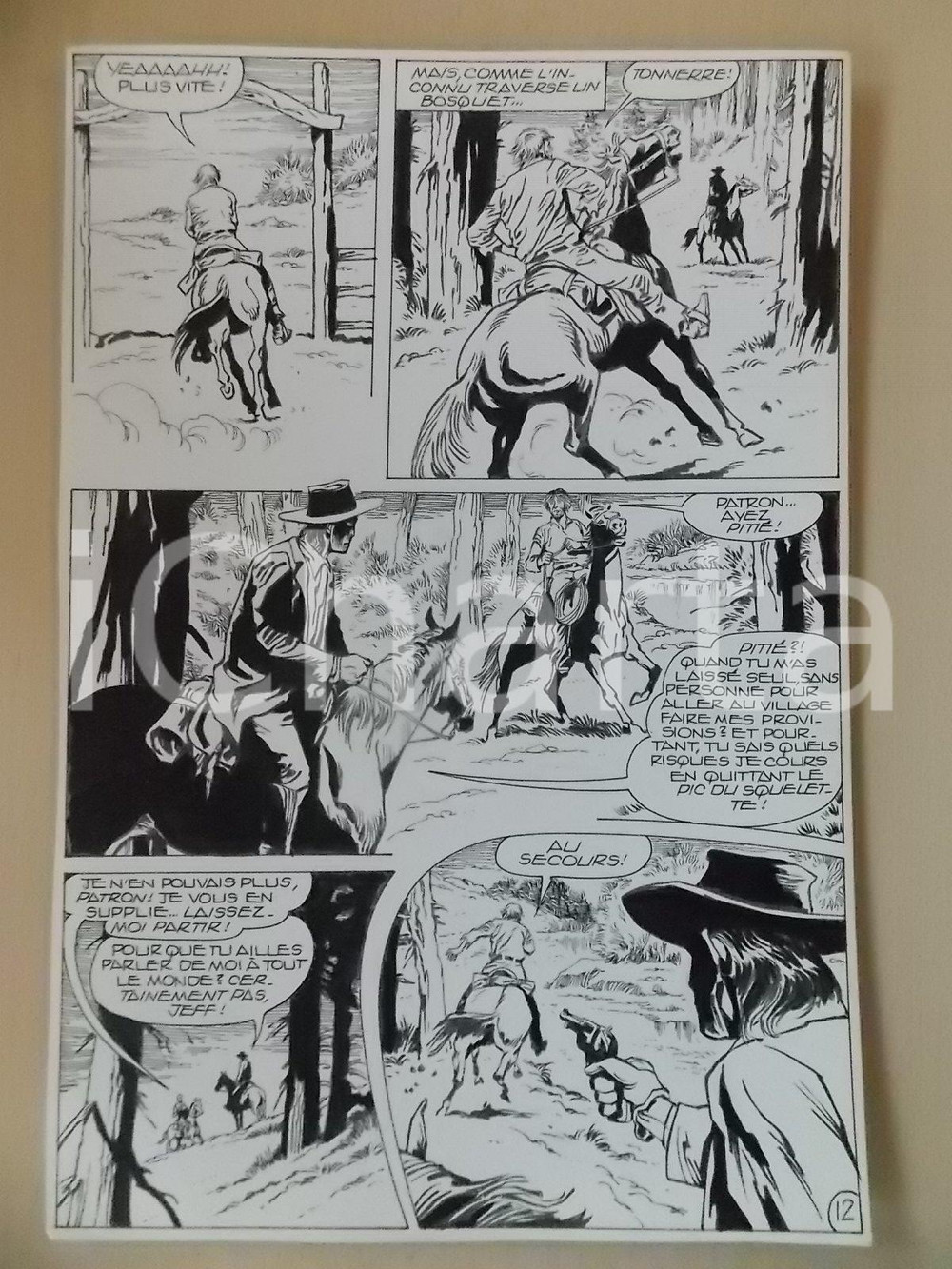 Opera d’arte autentica 1990 BILLY BOYD Ep.5 Luciano BERNASCONI Pistola puntata Tavola originale LUBE 1