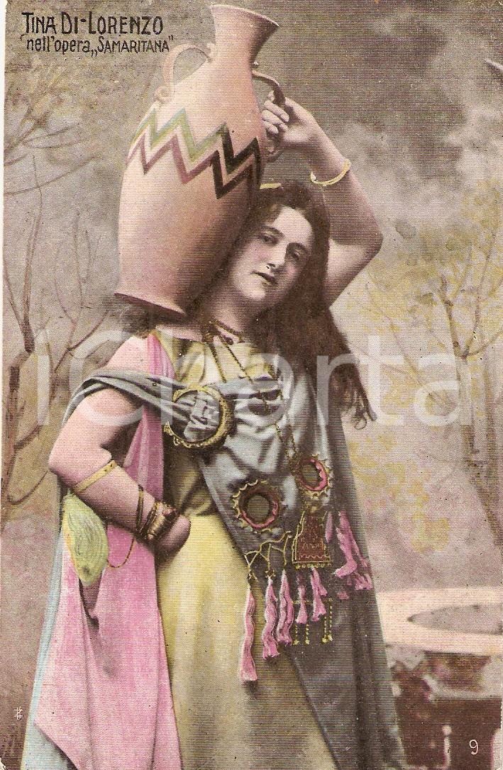 Cartolina originale da collezione 1900 ca TEATRO Attrice Tina DI LORENZO nello spettacolo SAMARITANA Cartolina FP 1