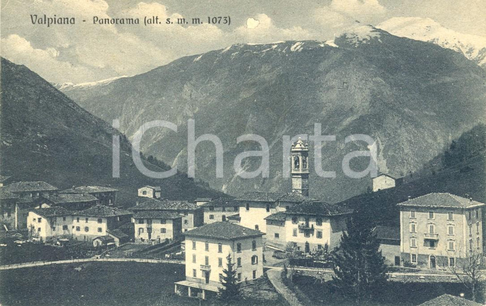 Cartolina originale da collezione 1930 ca SERINA (BG) Panorama di VALPIANA con Prealpi *Cartolina FP VG 1