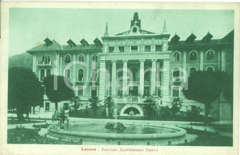 Cartolina originale da collezione 1921 LEVICO TERME TN Il nuovo stabilimento termale FP VG Cartolina 1