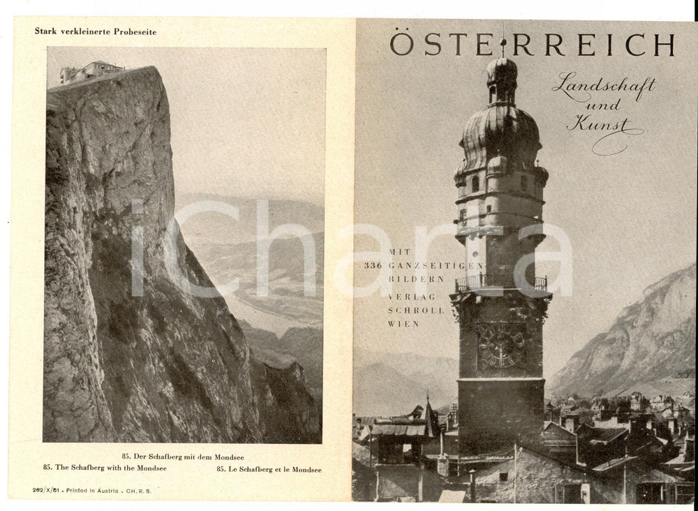 Materiale pubblicitario d’epoca 1951 OSTERREICH Landschaft und Kunst Pieghevole TURISMO VINTAGE 1