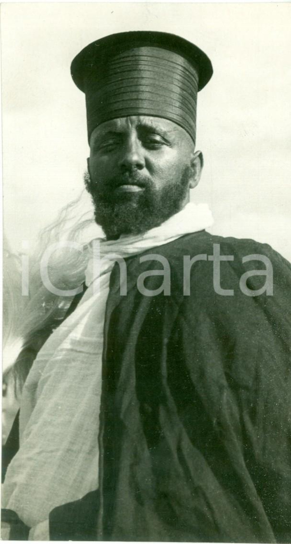 Fotografia d epoca originale 1936 ADDIS ABEBA ETIOPIA AOI Ritratto di prete copto Fotografia 1