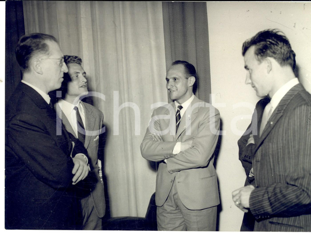 Fotografia d epoca originale 1954 CALCIO TORINO Allenamenti Nazionale VALENTINI BONIPERTI COSTAGLIOLA Foto 1